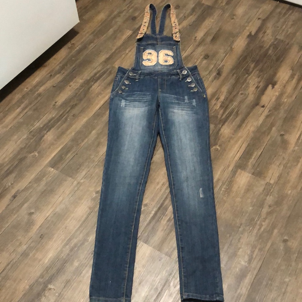 Hot Kiss Bib Overall Jean Y2K Ava SZ 3 Denim - Picture 3 of 10
